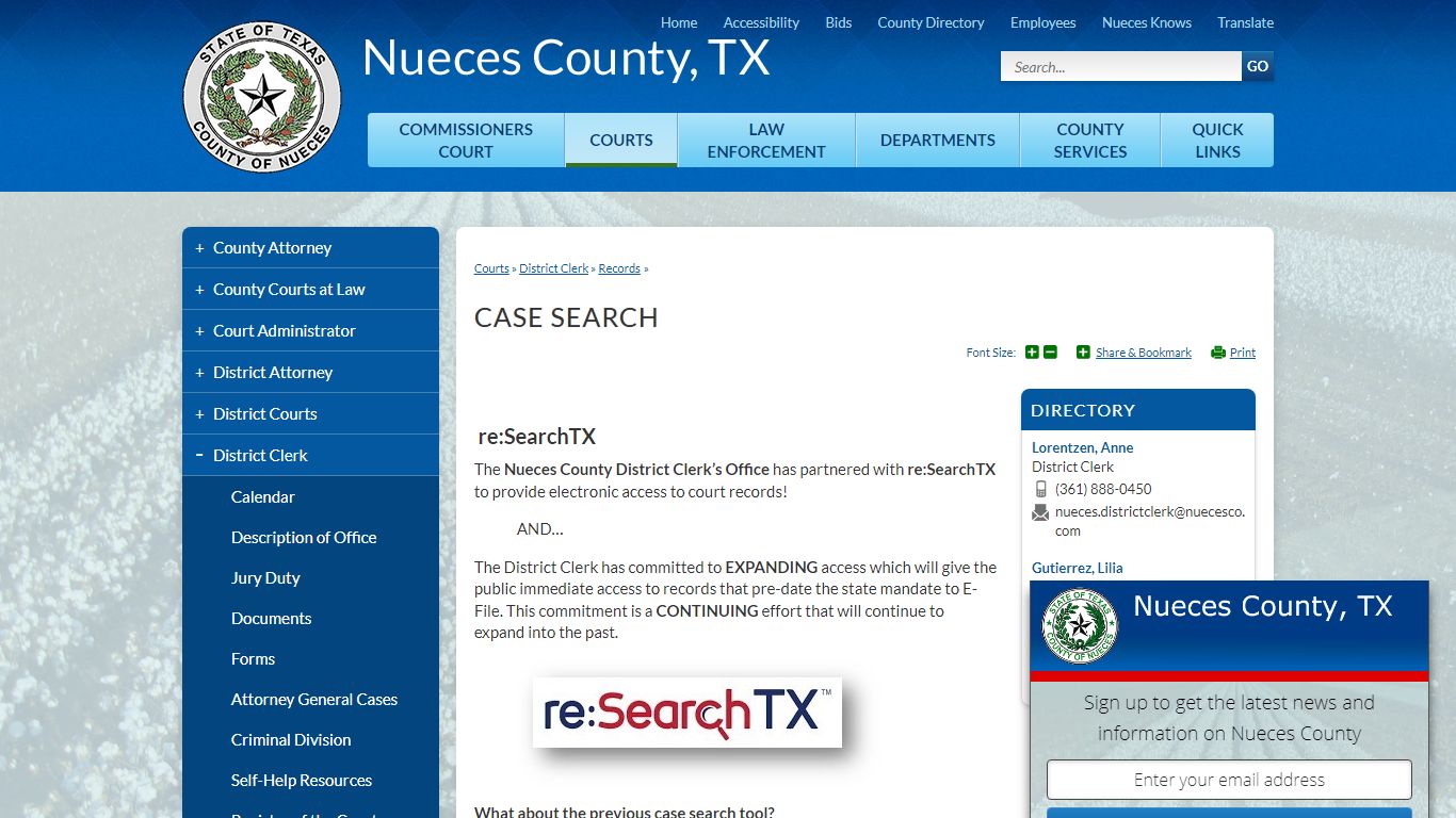 Case Search | Nueces County, TX